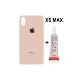 AZUR AZURTECH Iphone XS MAX Uyumlu Arka Cam Kapak Batarya Pil Kapağı Gold + Yapıştırıcı