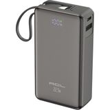 Azurtech 10000MAH 22.5W Süper Hızlı Şarj Powerbank - LCD Ekranlı, Type-C Dahili Kablo, 3 Cihaz Şarj Desteği - Gri