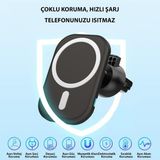 Azurtech 15W iPhone 12 13 14 Pro Max Mini Magsafe Kablosuz Araç Şarj Aleti - beyaz