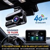 Azurtech 4g Lte Araç Kamerası 1296P Hd Ön ve Arka Kamera Gps Takip Uzaktan Canlı Izleme Gece Görüşlü Dash Cam - Siyah
