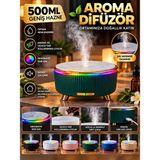 Azurtech 500ML Aroma Difüzör Uçucu Yağ Difüzörü Hava Nemlendirici Dekoratif Ortam Kokulandırıcı - Siyah