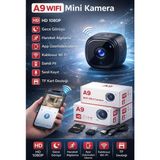 Azurtech A9 Wifi Mini Kamera 1080P Hd Gece Görüşlü | Hareket Algılama | Kablosuz Güvenlik Kamerası https://www.youtube.com/watch?v=uhIt60YtvFk - Siyah
