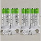 Azurtech Aaa Ince Şarjlı Pil 1.5V 800MWH USB Şarj Edilebilir Lithium Kumanda - Oyuncak Pil Seti + 8 Adet