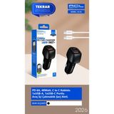 Azurtech Ac-85 48W Araç Şarj Cihazı – Usb-C + Usb-A – Pd Hızlı Şarj – Çakmaklık Adaptörü - Çok Renkli