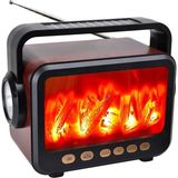 Azurtech Alev Efektli Solar Şarjlı Bluetooth Hoparlör | Fm Radyo | El Feneri | Usb/tf/aux | 8W Taşınabilir Müzik Kutusu - Kahverengi