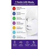 Azurtech Auhma Ahb-08 7 Renk LED Işıklı Cilt Bakım Maskesi 400MAH Şarjlı Fototerapi Yüz Maskesi - çok renkli