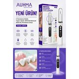 Azurtech Auhma AMF12 Ultrasonik Diş Temizleme Cihazı | 5 Modlu, Type-C Şarjlı, 500MAH Bataryalı Akıllı Diş Taşı Temizleyici - Beyaz