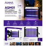 Azurtech Auhma AQM01 Elektrikli Sivrisinek Tuzağı 4+4W Çift Lambalı Uv Işık Sinek Öldürücü Cihaz (Ev & Balkon Kullanımı - çok renkli