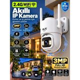 Azurtech Blic BLM-111 3mp Full Hd Wifi Ptz Akıllı Ip Kamera LED Işıklı Gece Görüşlü - Beyaz