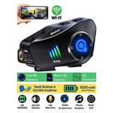 Azurtech C Q28 Motosiklet Bluetooth Kask Kulaklık Kamera Ses Kontrolü 1080P Video Kayıt Interkom - Siyah