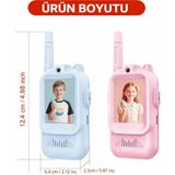 Azurtech Çocuk Telsizi Video Walkie Talkie – Şarjlı Video Interkom Oyuncak, 2’li Paket - MAVİ-PEMBE