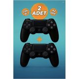Azurtech Doubleshock 4 Kablosuz Titreşimli Oyun Kolu 2 Adet – Ps4 / Pc Uyumlu, Çift Motorlu, Ergonomik Tasarım - Siyah
