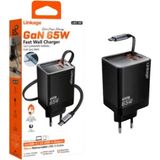 Azurtech Ev Tipi Şarj Cihazı Gan 65W Hızlı Şarj Adaptörü - Siyah