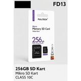 Azurtech Fulltech Micro Sd Hafıza Kartı Class 10 Yüksek Hızlı Mikro Sd Kart Adaptörlü - 256GB