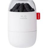 Azurtech H16 Pembe Odun Ateşi Efekli Hava Nemlendirici Buhar Makinesi 280ML LED Işıklı Sessiz Çalışma - Beyaz