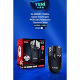 Azurtech K-Snake KS2N Rgb Gaming Mouse | 24000 Dpı | Şarj Standlı | Kablosuz & Kablolu Kullanım | Dijital Göstergeli Oyuncu Mouse - Siyah