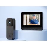 Azurtech Kablosuz Akıllı Video Kapı Zili, Kamera ile Chime Ekran Kablosuz Interkom Video Monitör Algılama Ev Için - Siyah