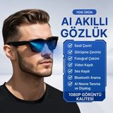 Azurtech Kameralı Akıllı Aı Gözlük – Fotoğraf, Video Çekimi, Yapay Zeka Çeviri, Bluetooth Arama ve Müzik Desteği - Siyah