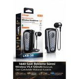 Azurtech Lkb-38 Bluetooth Kulaklık V5.4, Geri Çekilebilir Makaralı, 1440 Saat Bekleme, Hd Ses, Gürültü Engelleme - Siyah