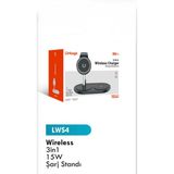 Azurtech Lws4 3’ü 1 Arada Kablosuz Şarj Standı 15W Magsafe Uyumlu Telefon + Saat + Kulaklık Wireless Charger - Çok Renkli