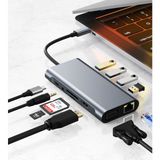 Azurtech Macbook Uyumlu 11 In 1 Dönüştürücü, Çoklayacı Ethernet Sd USB Type C Hub HDMI