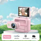 Azurtech Mini 4K Aksiyon Kamera | Manyetik Klipsli, Wifi Destekli, Döner Ekranlı Spor Kamerası (G18) - Pembe