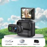 Azurtech Mini Aksiyon Kamera | Manyetik Klipsli, Wifi Destekli, Döner Ekranlı Spor Kamerası (G18) - Siyah