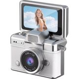 Azurtech Mini Dijital Kamera 720P Hd Flip Ekran Retro Ccd Çocuk Kamerası Taşınabilir Kamera - Beyaz