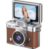 Azurtech Mini Dijital Kamera 720P Hd Flip Ekran Retro Ccd Çocuk Kamerası Taşınabilir Kamera - Kahverengi
