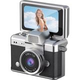 Azurtech Mini Dijital Kamera 720P Hd Flip Ekran Retro Ccd Çocuk Kamerası Taşınabilir Kamera - Siyah