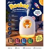 Azurtech Mouse’s Rocket Hava Nemlendirici Buhar Makinesi Renkli Gece Lambalı USB Mini Nemlendirici - Beyaz