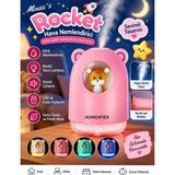 Azurtech Mouse’s Rocket Hava Nemlendirici Buhar Makinesi Renkli Gece Lambalı USB Mini Nemlendirici - Pembe