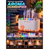 Azurtech Pickup Fountain Aroma Humidifier Hava Nemlendirici Aroma Difüzör Renkli LED Işıklı - Beyaz