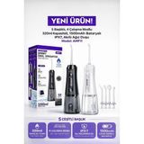 Azurtech Profesyonel Ağız Duşu 320ML | 5 Başlıklı, 4 Mod, Şarjlı Diş Temizleme Cihazı - Beyaz