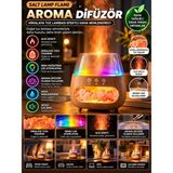 Azurtech Salt Lamp Flame Aroma Difüzör Himalaya Tuz Lambası Efektli Hava Nemlendirici - Kahverengi