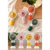 Azurtech Şarjlı 2 Adet Mini El Fanı ve Masaüstü Fanı, Yüksek Hızlı Vantilatör, Güçlü Pervaneli Fan Renkli Meyve Desenli, - Çok Renkli