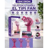 Azurtech Spreyli Mini Fan 1200 Mah – Su Tanklı, Telefon Standlı, Taşınabilir USB Şarjlı El Fanı (AUFN11)