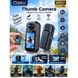Azurtech Thumb Camera 1080P Wifi Mini Kamera Dokunmatik Ekran 180° Döner Lens H.264 Aksiyon Kamerası - Siyah