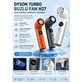Azurtech Turbo Buzlu Fan H27 Dijital Ekranlı Şarjlı Mini El Vantilatörü – 100 Kademeli Ayar, 3000MAH Batarya, Type-C Şarj - Turuncu