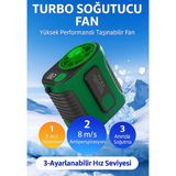 Azurtech Turbo Soğutucu Mini Fan Lambalı Şarjlı 3 Kademeli Hız Yüksek Performanslı Taşınabilir Klima Fanı - Sarı