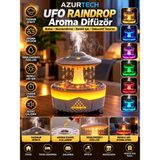 Azurtech Ufo Raindrop Aroma Difüzör Renkli Işıklı Buhar Makinesi Nemlendirici Koku Difüzörü - Beyaz