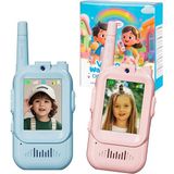 Azurtech Video Özellikli Çocuk Telsizi Hd Kamera ve Ses Değiştirici Özellikli Şarjlı 2'li Paket Oyuncak - Pembe - Mavi