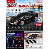Azurtech Wster WS-690 Kablosuz Araba Tasarımlı Bluetooth Hoparlör – 15W Rgb Işıklı, Usb/tf Kart/fm Radyo - 01-Siyah