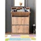 Azzuri Furniture Azzuri Aylin Düşer 3 Kapaklı 6 Gözlü Beyaz Duvara Monte Edilebilir Ayakkabılık - Atlantik Çam