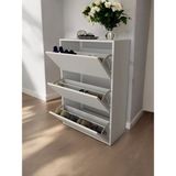 Azzuri Furniture Azzuri Aylin Düşer 3 Kapaklı 6 Gözlü Beyaz Duvara Monte Edilebilir Ayakkabılık