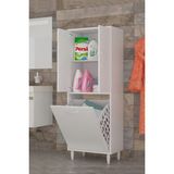 Azzuri Furnıture Infinity Kirli Çamaşır Sepetli Banyo Kiler Oyuncak Çok Amaçlı Dolap AZR-1010 - Beyaz