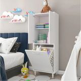 Azzuri Furniture Kopya - Azzuri Home Infinity Kirli Çamaşır Sepetli Banyo Kiler Çok Amaçlı Dolap Beyaz Suntadan 50 cm Genişlik 140 cm Yükseklik Azr-10-11