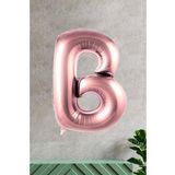 B Harfi Rose Gold Folyo Balon 100 Cm 40 İnç 1 Metre Baş Harf Balon