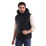 B.HE.Z Erkek Jel Dolgu Çapraz Model Fermuarlı Kapşon İç Cepli Şişme Yelek