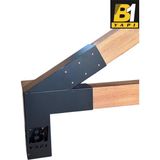 B1 Yapı Pergola Kamelya 4 Kollu Açılı Kenar Bağlantı Aparatı Sol - siyah